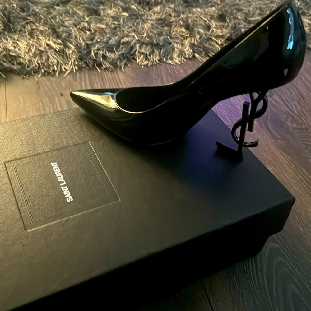 YSL Opyum point toe patent leather pumps